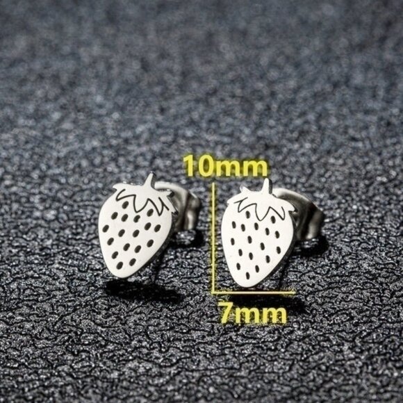 Stainless Steel 18K Gold Plated Ear Studs - Picture 3 of 4